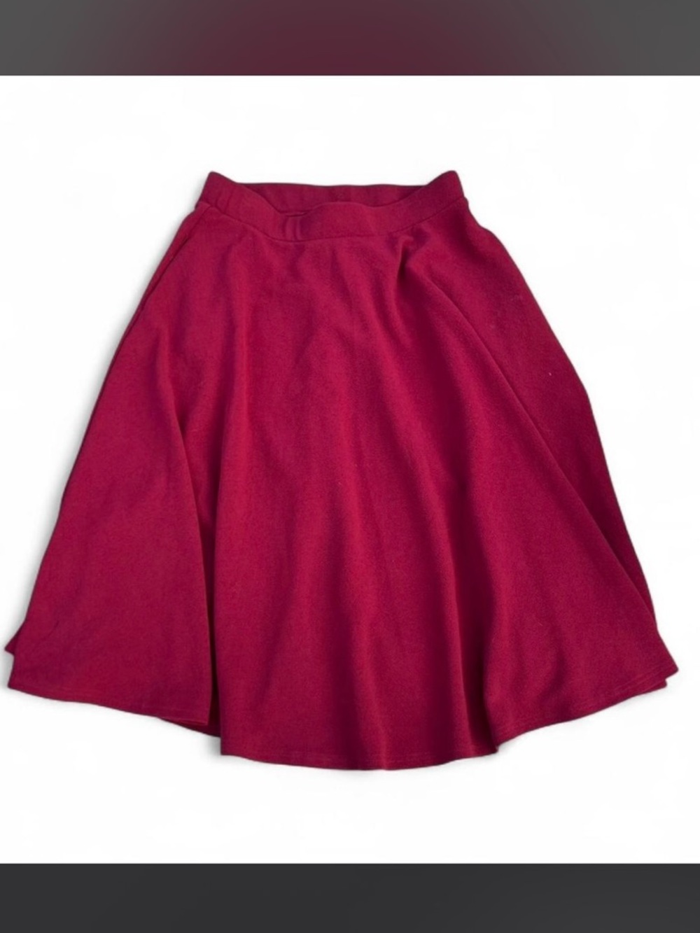 White Mark Burgundy Circle Skirt